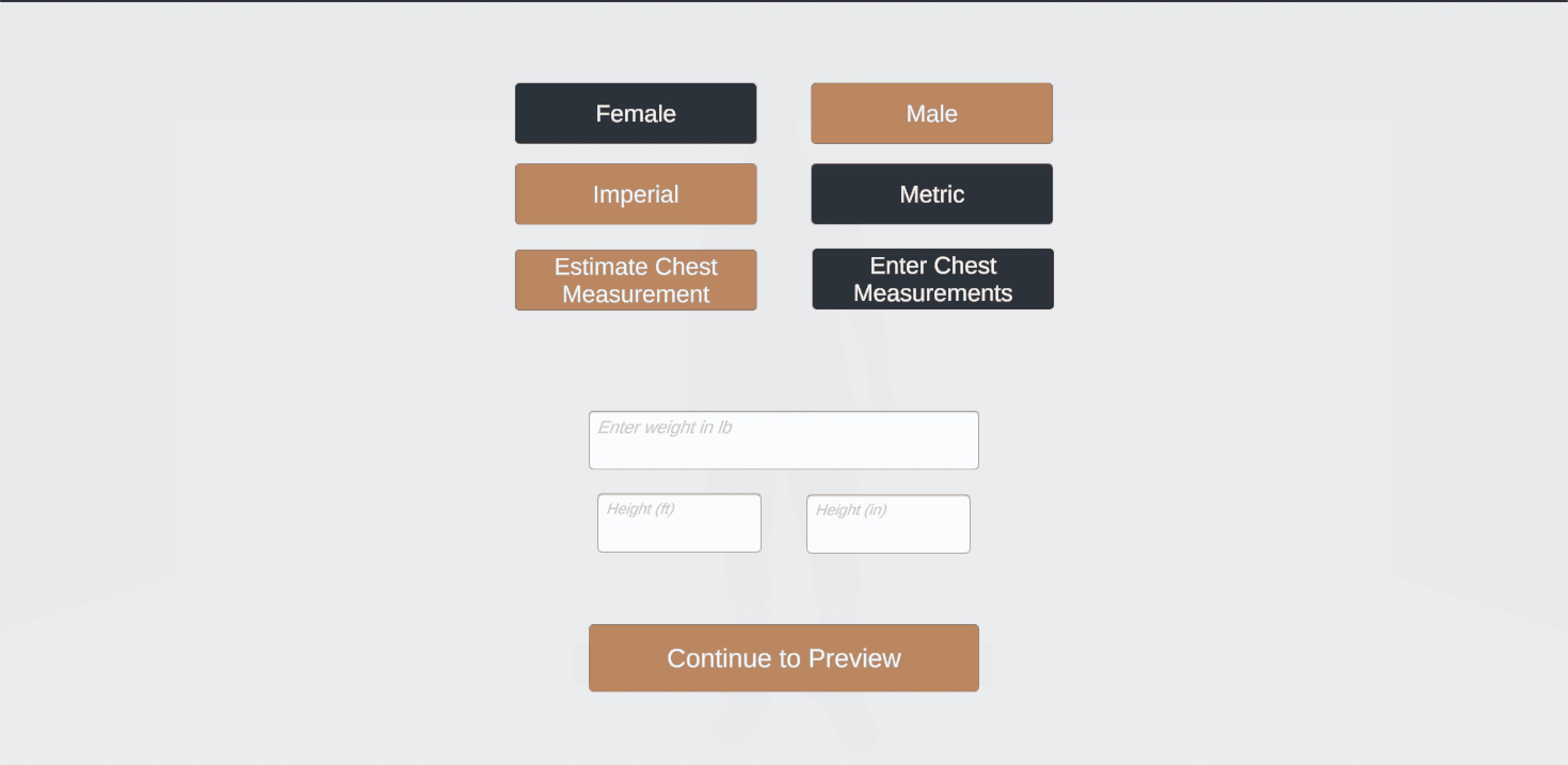 Body profile setup process artifact